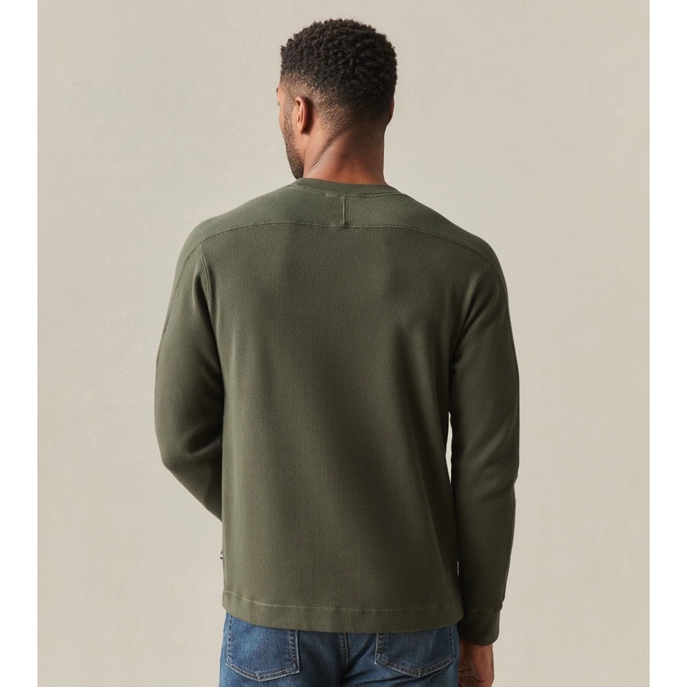 NWOT American Giant Mens Thermal Long Sleeve Crew Tee XL Green Made in USA - Picture 3 of 12